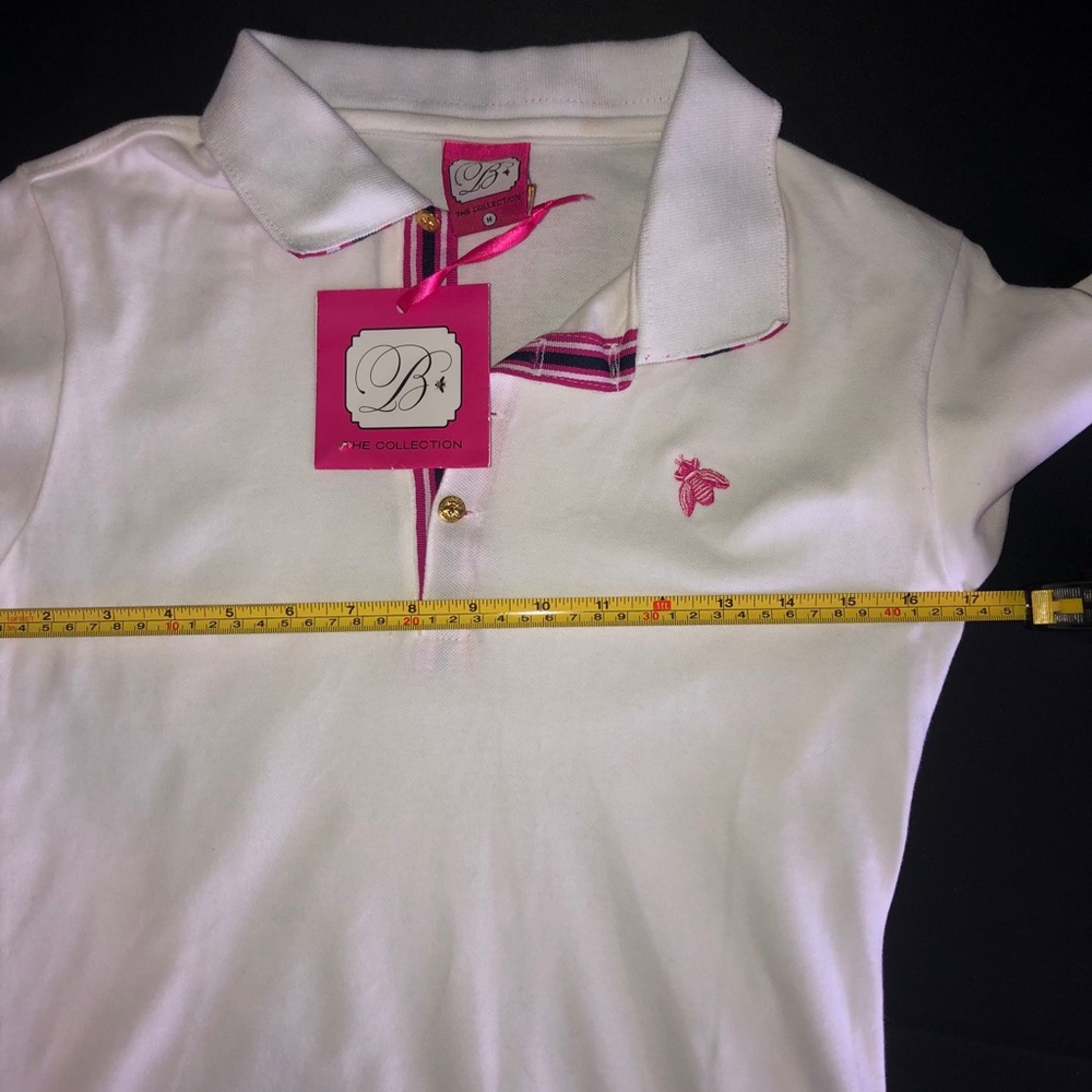 NWT white polo style, B the collection shirt - Picture 8 of 10